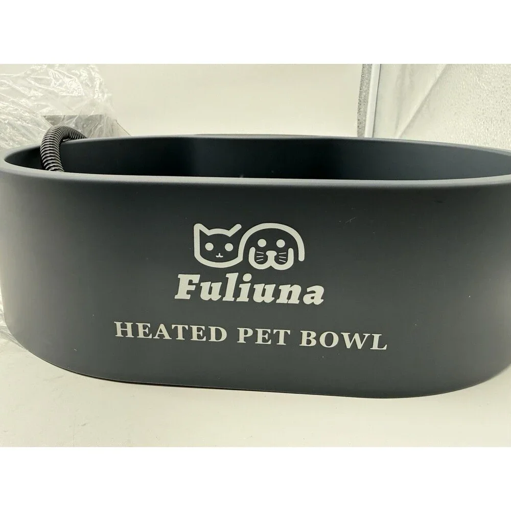Fuliuna Outdoor Heated Water Bowl for Dog & Cat, Anti Chew Cord Large 125 OZ